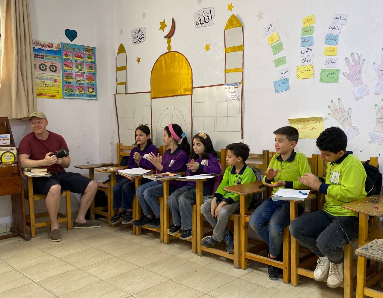 A visit from the media department at the commission to the center and documenting the activities.